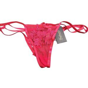 Fredericks of Hollywood Marianna Red Strappy Thong Applique Fits Large-XL